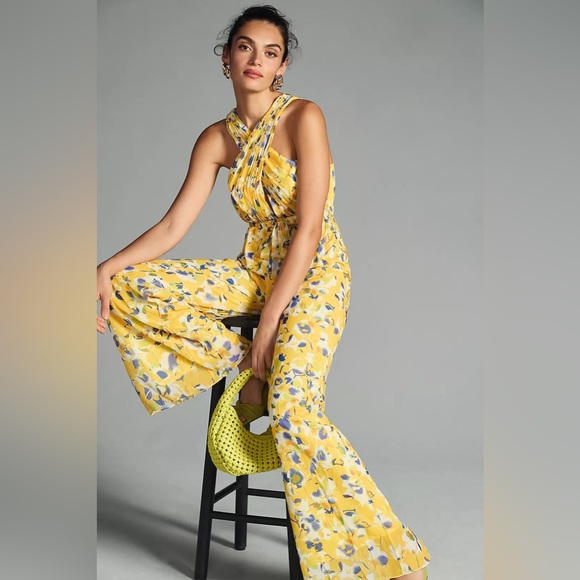 Ieena for Mac Duggal Wide-Leg Cross-Halter Jumpsuit - Picture 4 of 10